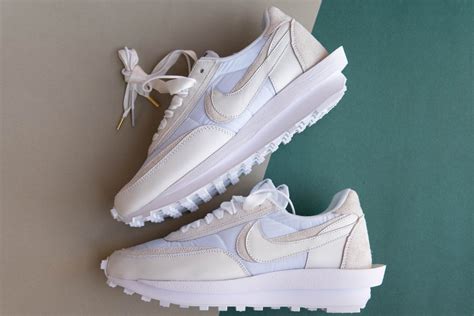 nike sacai waffle white nylon